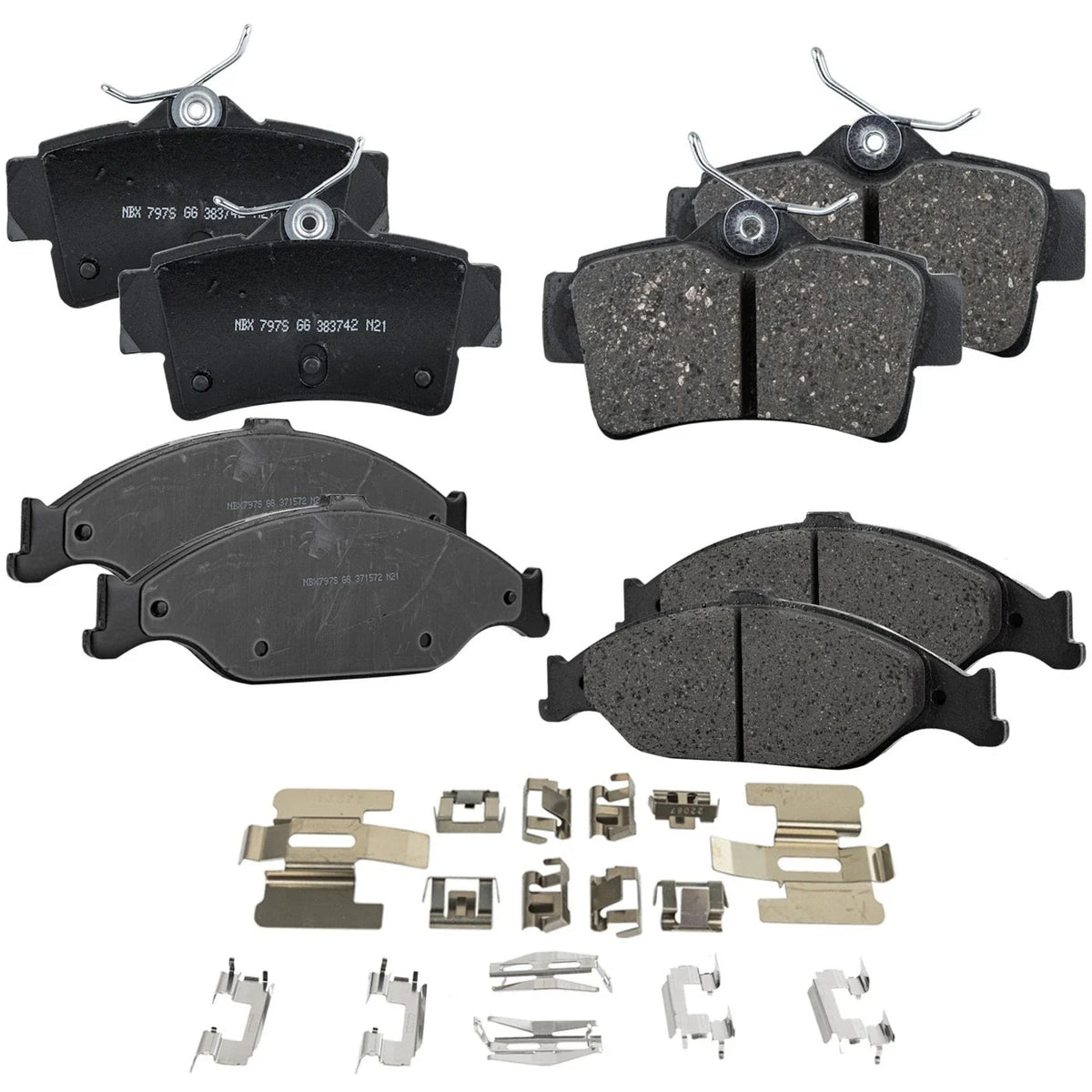 4-Pack Ceramic Brake Pads for 1999-2004 Ford Mustang