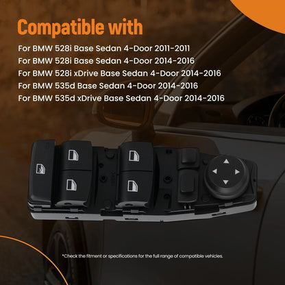 Front Left Power Window Switch for 640i 650i M5 M6 X3 BMW (2004-2017)