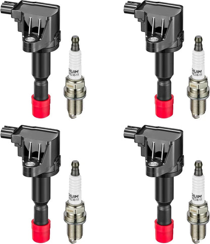 4 Ignition Coils and Spark Plugs for Honda Fit (2007-2008) UF581