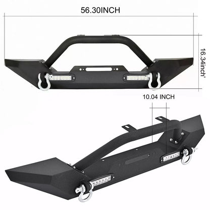 Front Bumper with Winch Plate & D-Rings for Jeep Wrangler (1987–2006)
