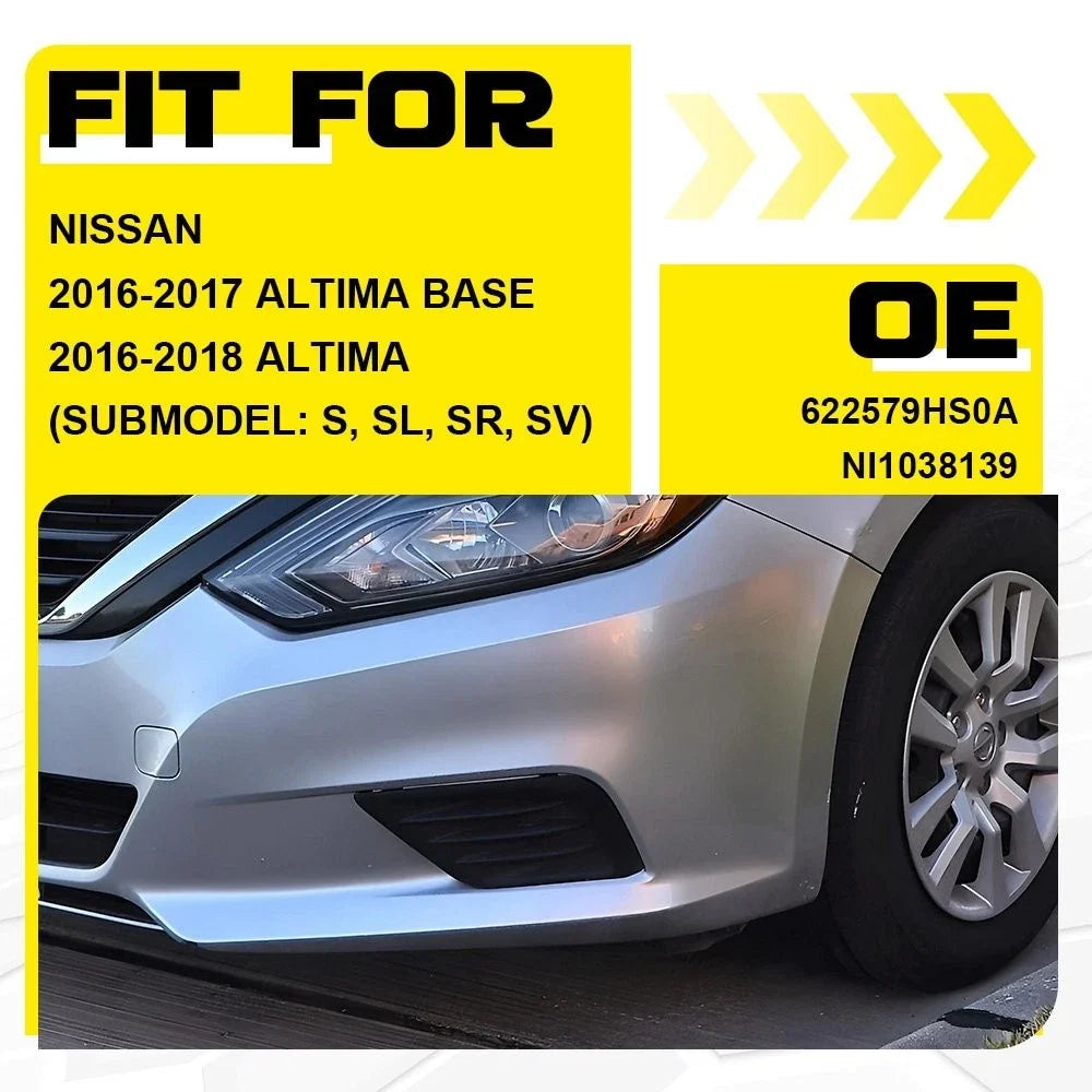 Fog Light Covers for Nissan Altima (2016–2018) - Driver Left Side, Black