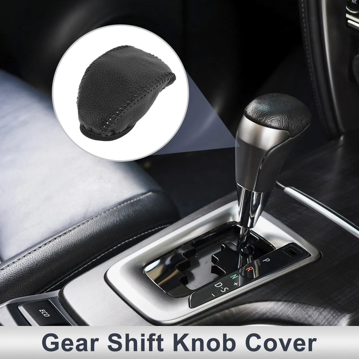 Gear Shift Knob Cover for Toyota RAV4 (2019–2024) Pebbled Black Faux Leather