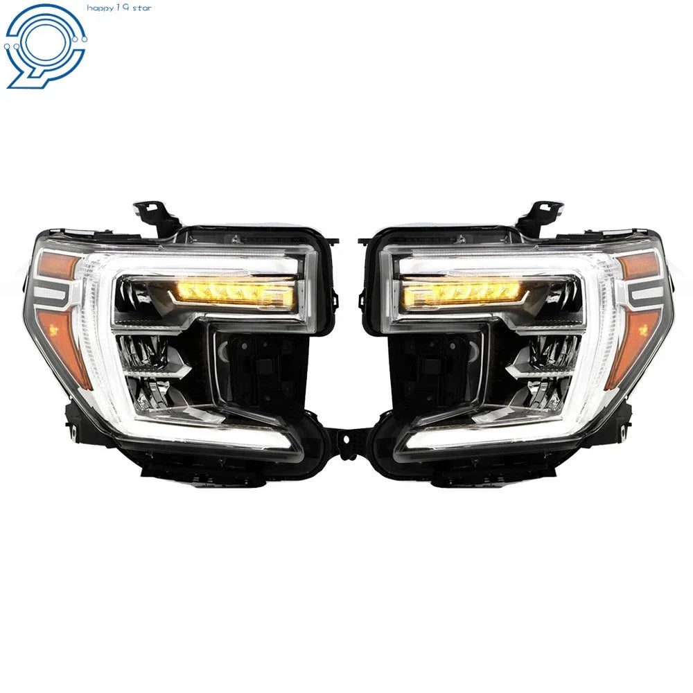 Full LED Headlights for GMC Sierra 1500 (2019–2021) Chrome Right + Left