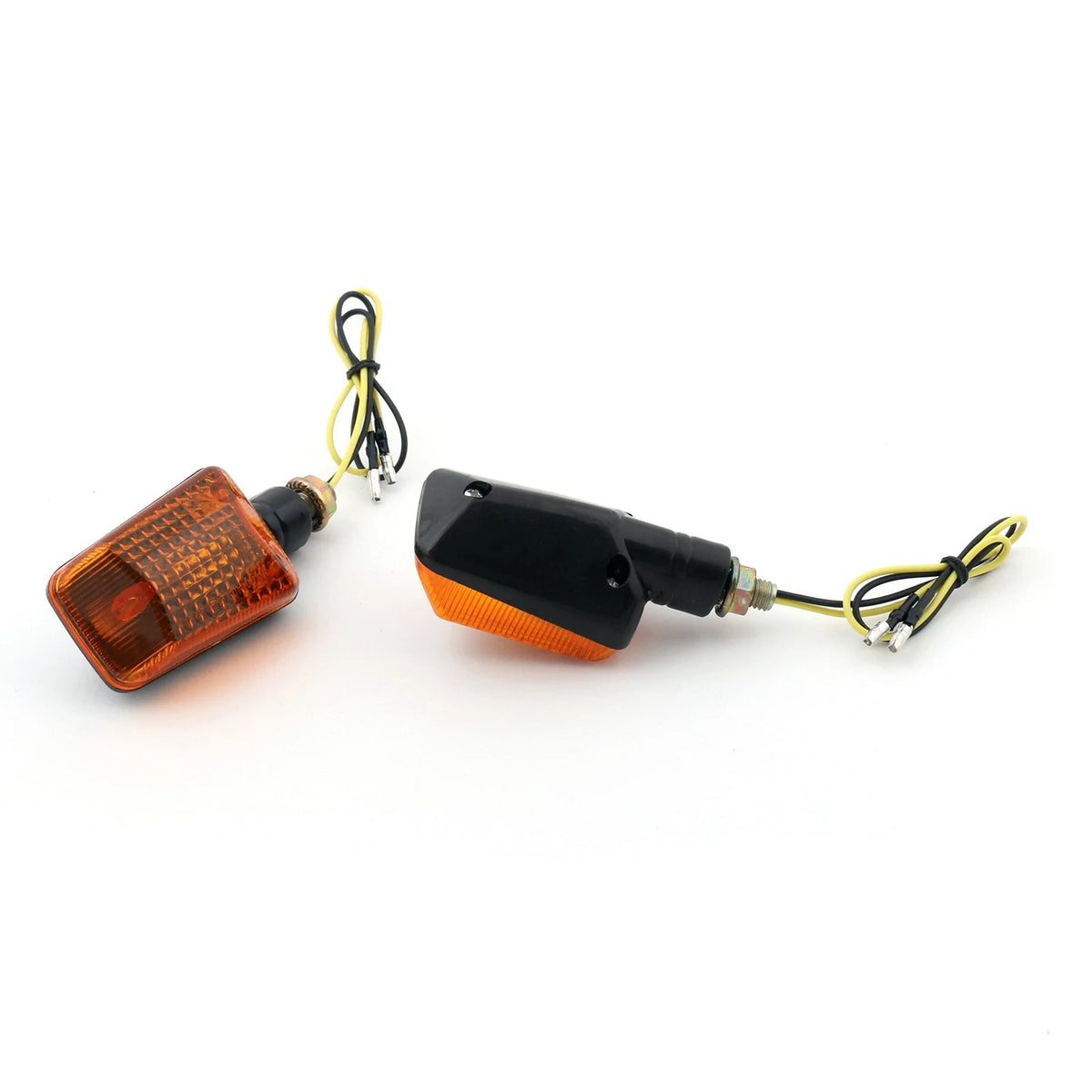 2X Universal Motorcycle Turn Signal Light Lamp Blinkers Amber Lens