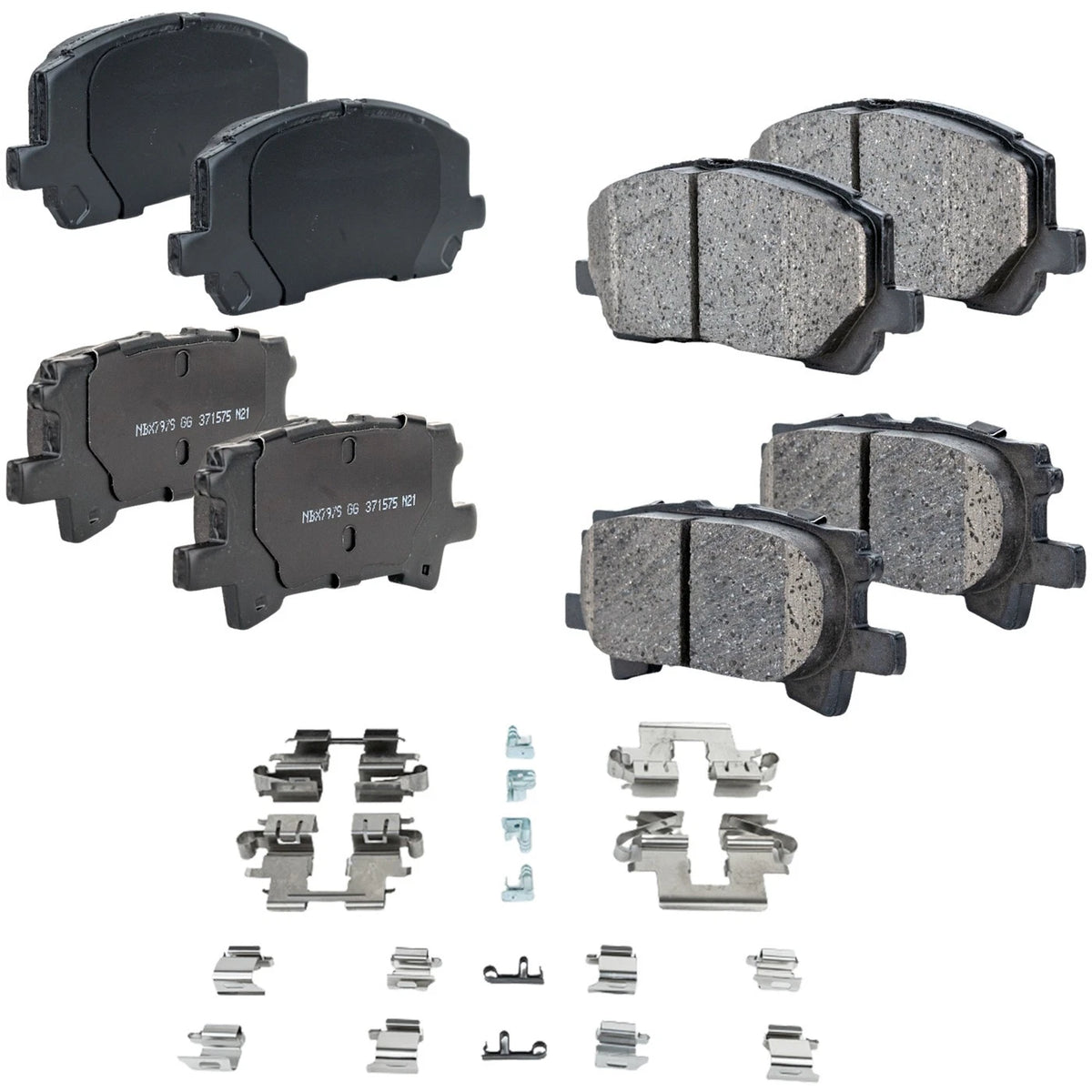 Brake Pad Set for Toyota Highlander (2004–2007) Front & Rear 4-Wheel FWD