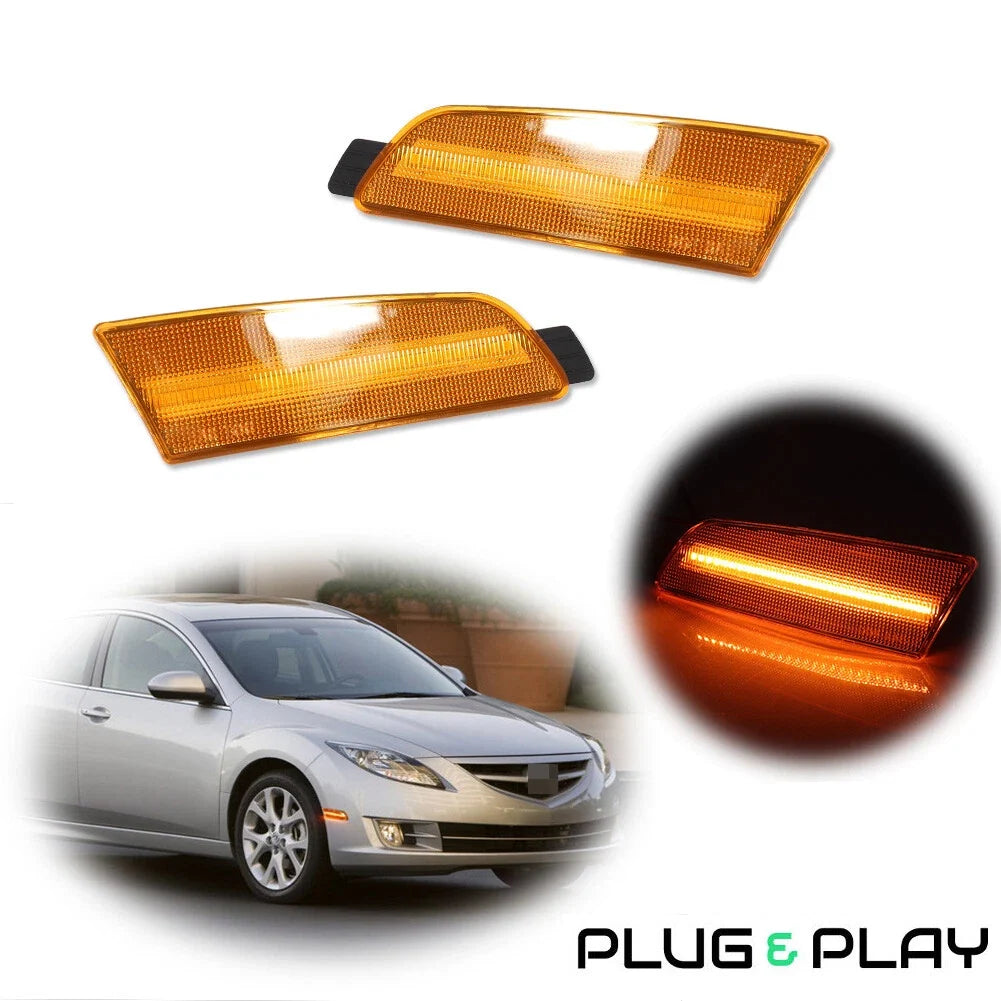 Set of 2 LED Front Corner Side Marker Lights for Mazda 6 (2009–2013)