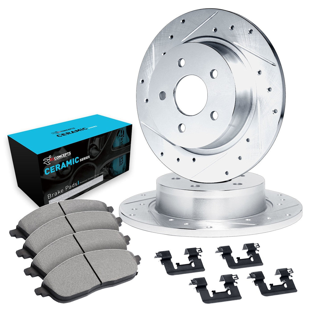 Set of 2 Brake Disc and Pad Kits for Dodge Charger 300
