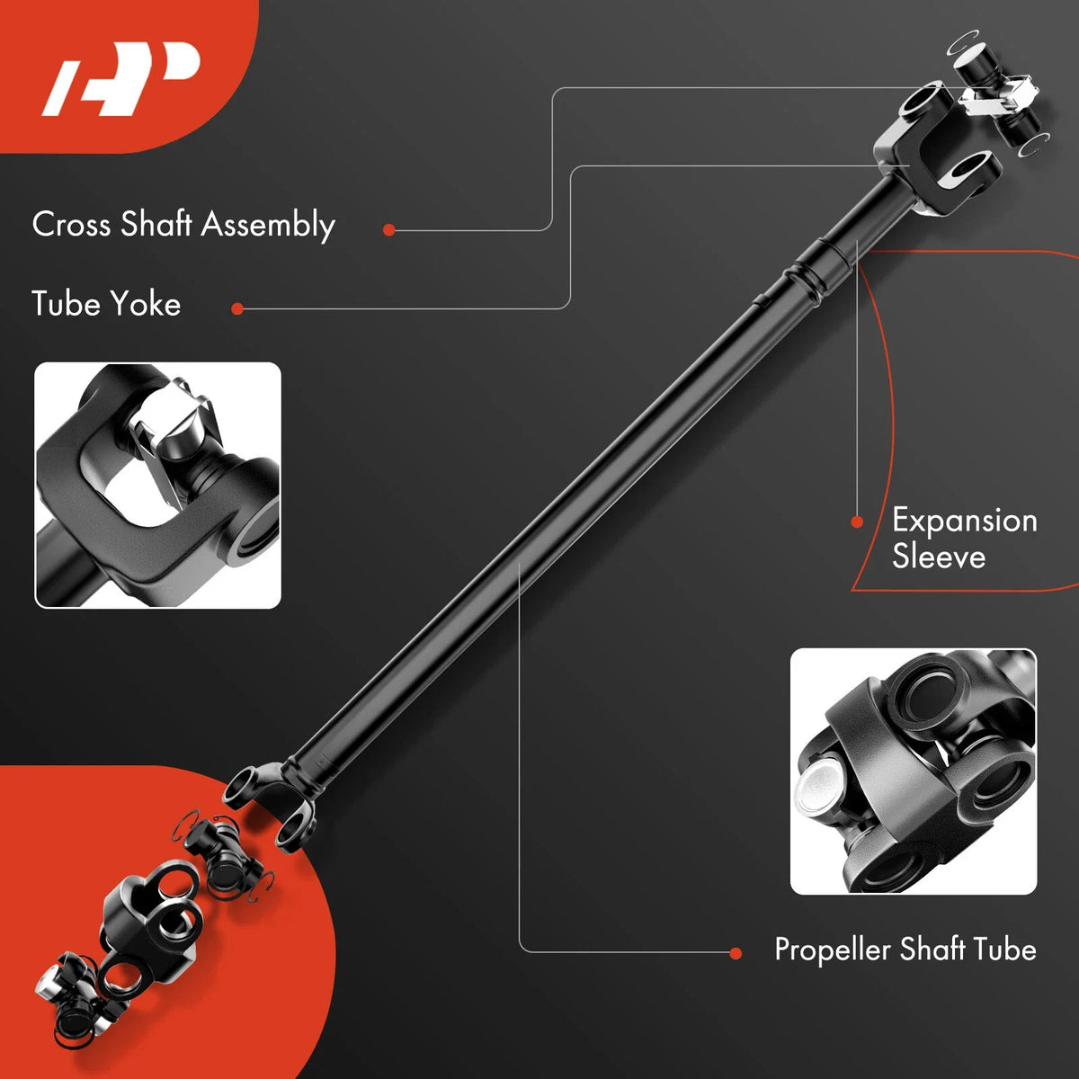 Driveshaft Assembly Front for Ford Bronco F-150 F-250 (1988–1996)