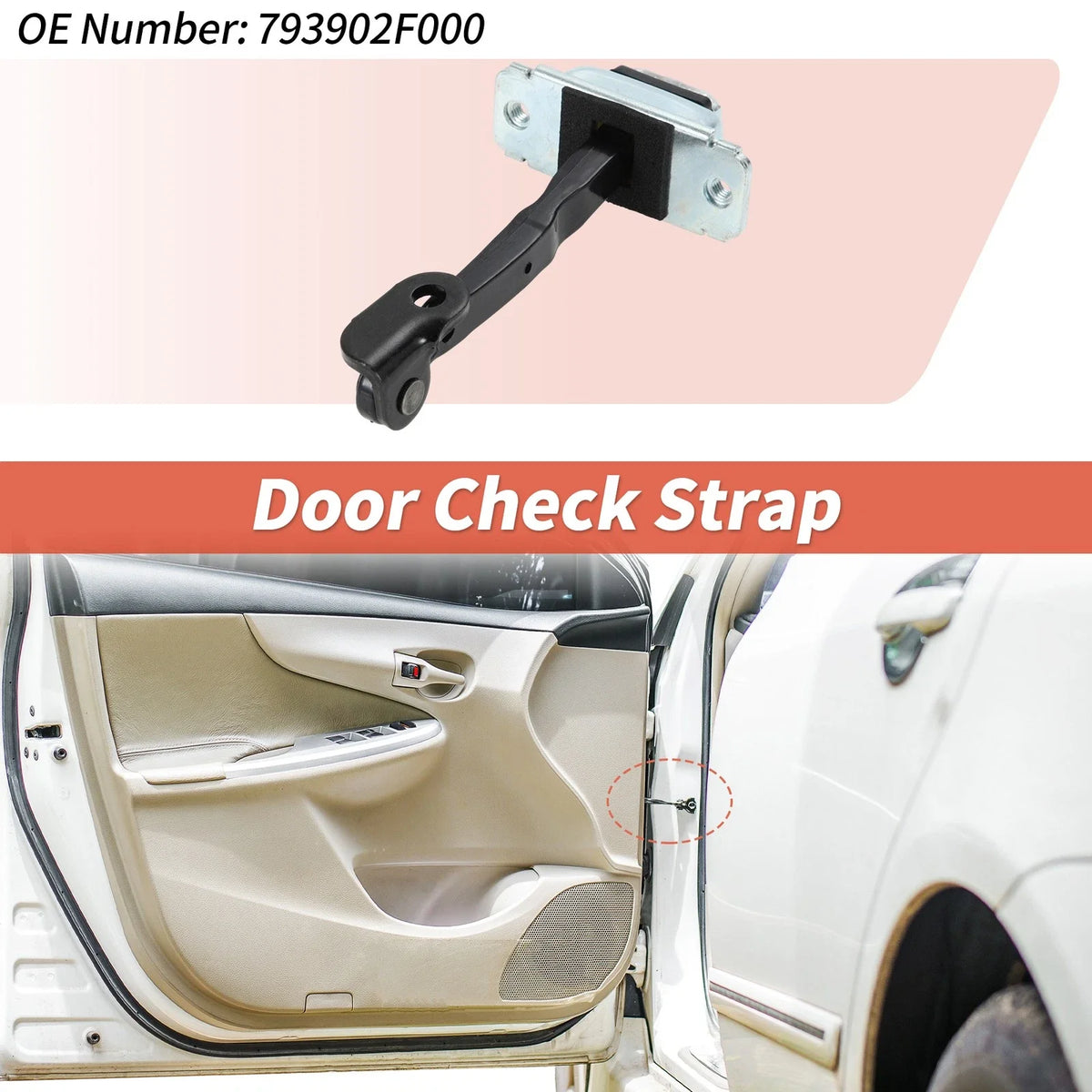Front Right Door Check Strap for Kia Spectra (2005–2009) No.793902F000