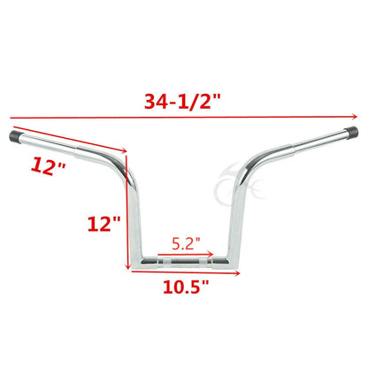 Custom Ape Hanger Handlebar for Harley Sportster XL (1-1/4", 12" Rise)