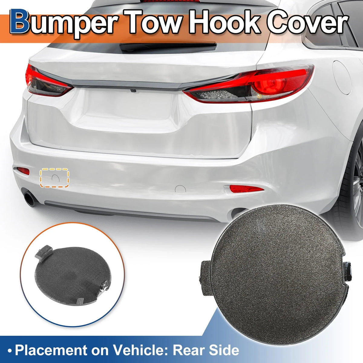 Rear Left Tow Hook Cover for Mazda 6 Atenza (2018–2021) Brown