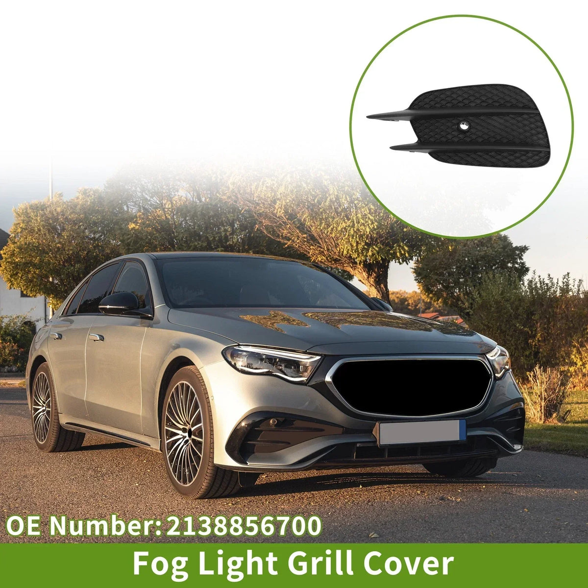 Left Front Fog Light Grill for Mercedes Benz E-Class (2017-2023)