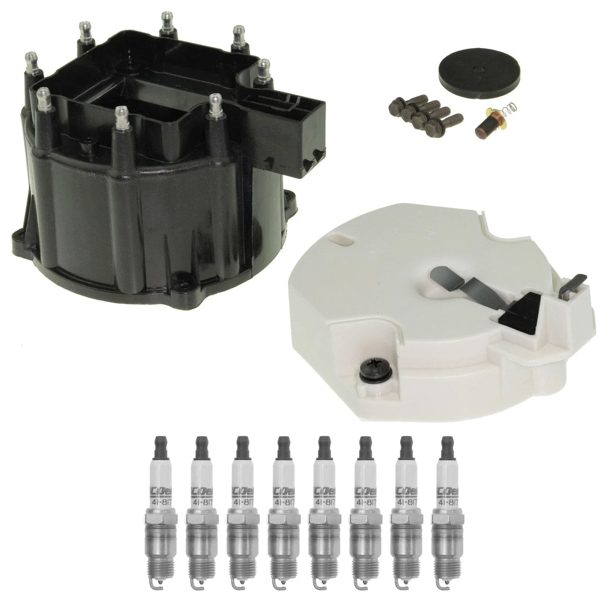 Distributor Rotor Cap & Spark Plugs Kit for Corvette Firebird V8