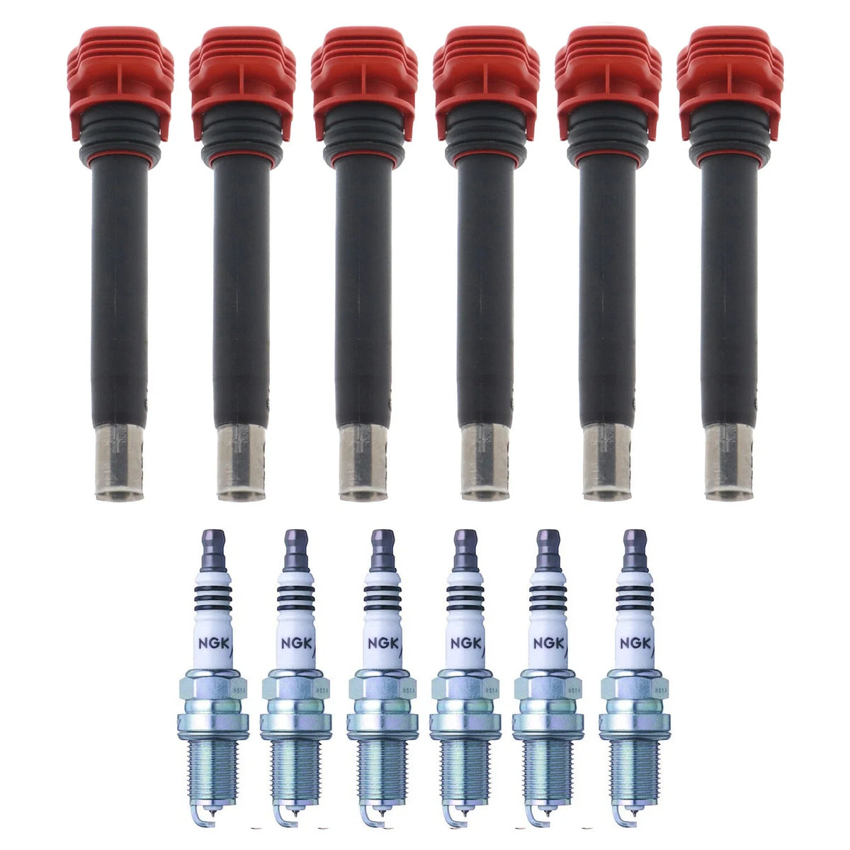 Set of 6 Ignition Coils & NGK Ruthenium HX Spark Plugs for Audi A4 Q5 S5 (2008–2016)