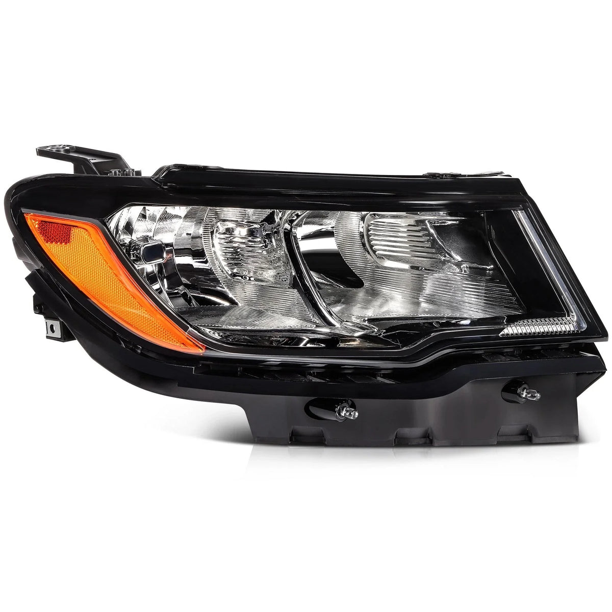 2X Black Amber Headlight Assemblies for 2017-2021 Jeep Compass