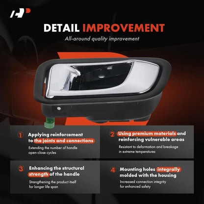 Interior Door Handle - Chrome - Rear Right for Honda Pilot 2003-2008
