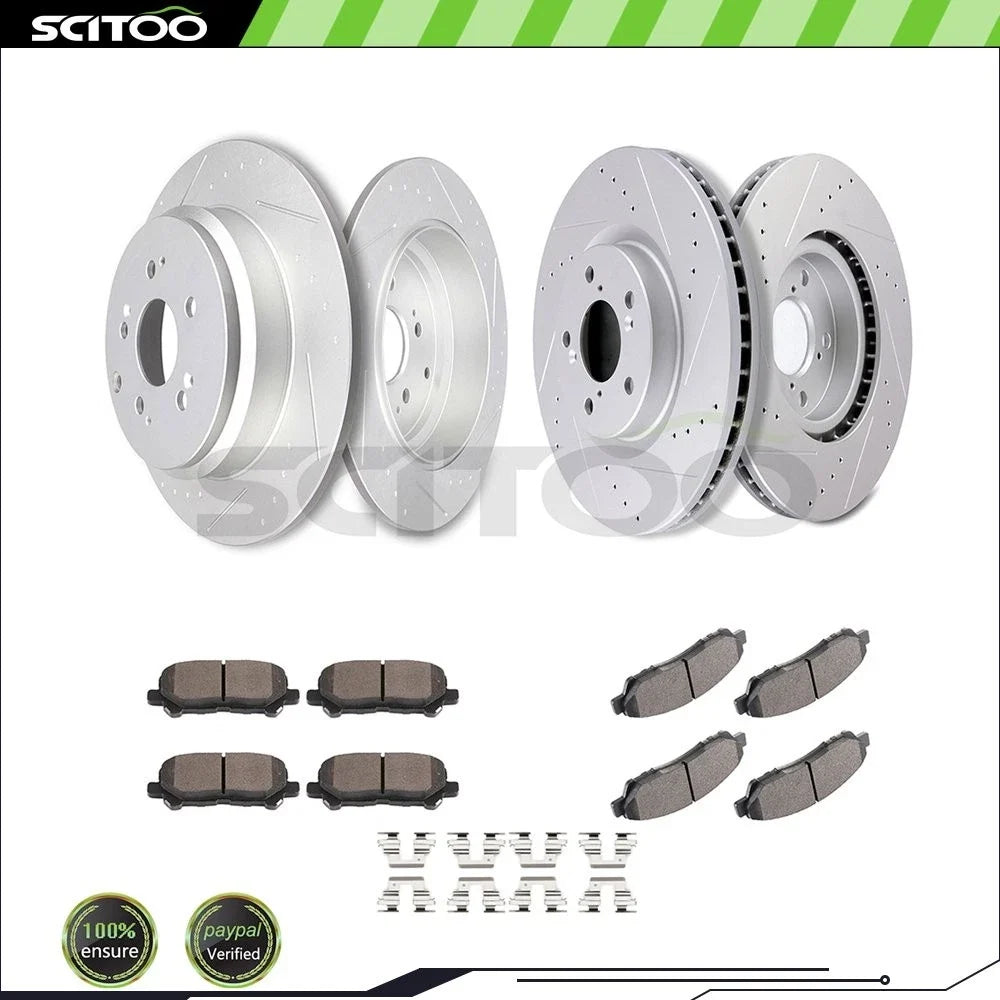 Set of Ceramic Brake Pads and Rotors for 2012-2015 Honda Pilot