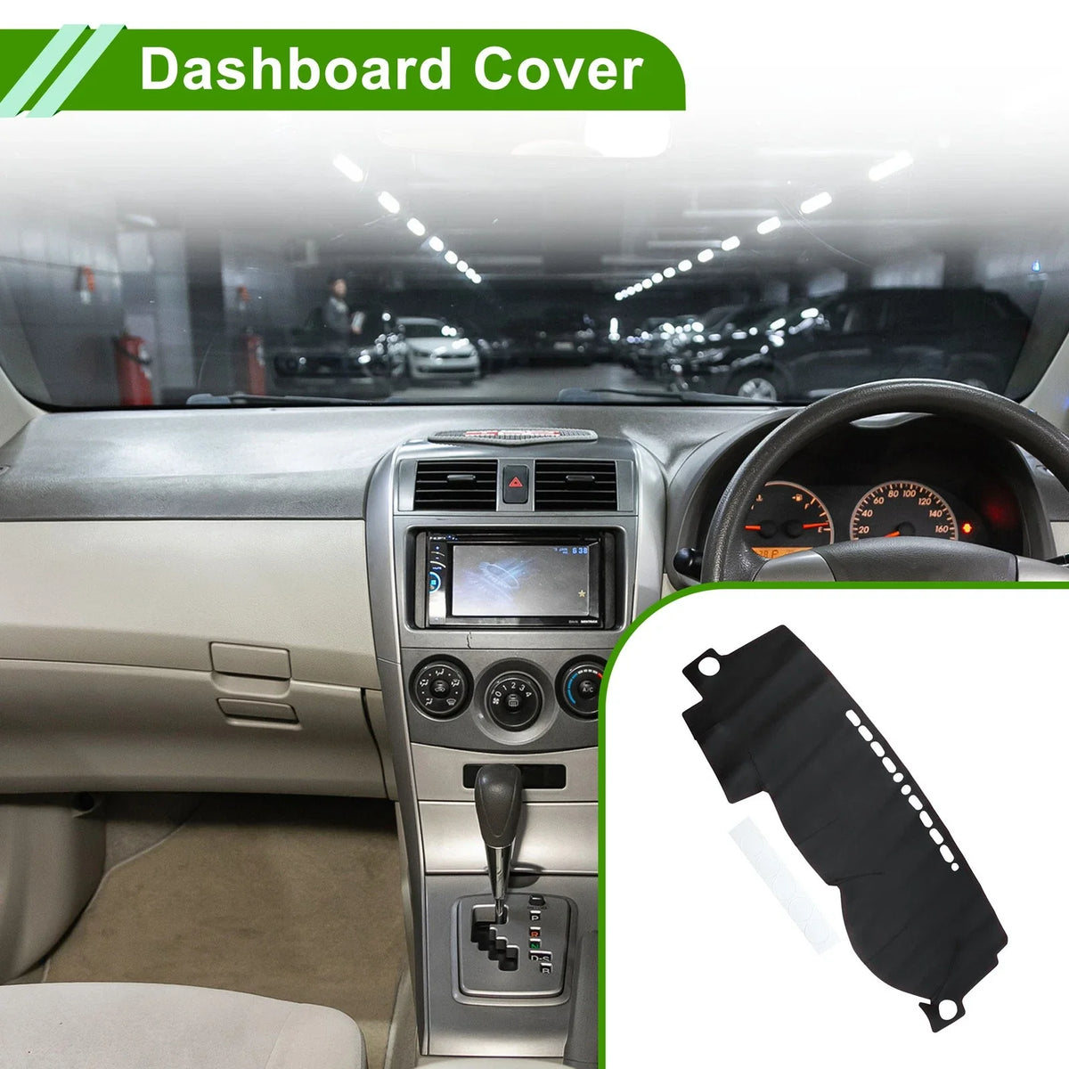Dashboard Cover Mat for Toyota Corolla (2000–2007) Black Red