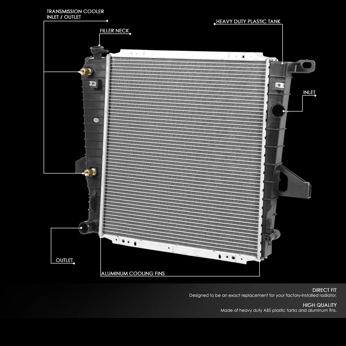 Aluminum Core Cooling Radiator for Ford Explorer (1995–2000) 1728