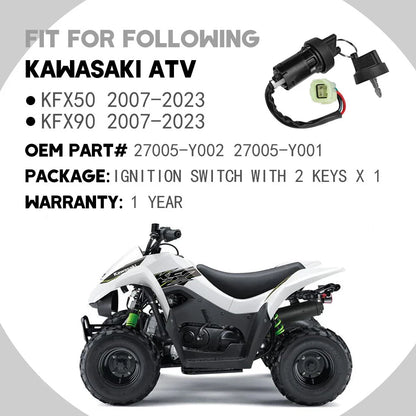 Ignition Switch Assembly 27005-Y002 for Kawasaki KFX50 KFX90 2007-2023