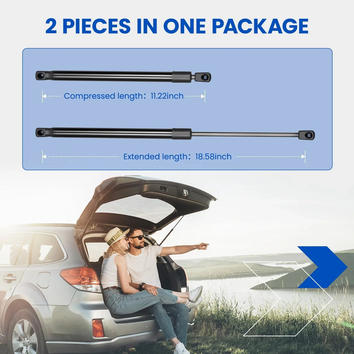 Shock Struts Lift Supports Set of 2 for Hyundai Accent 2012-2017