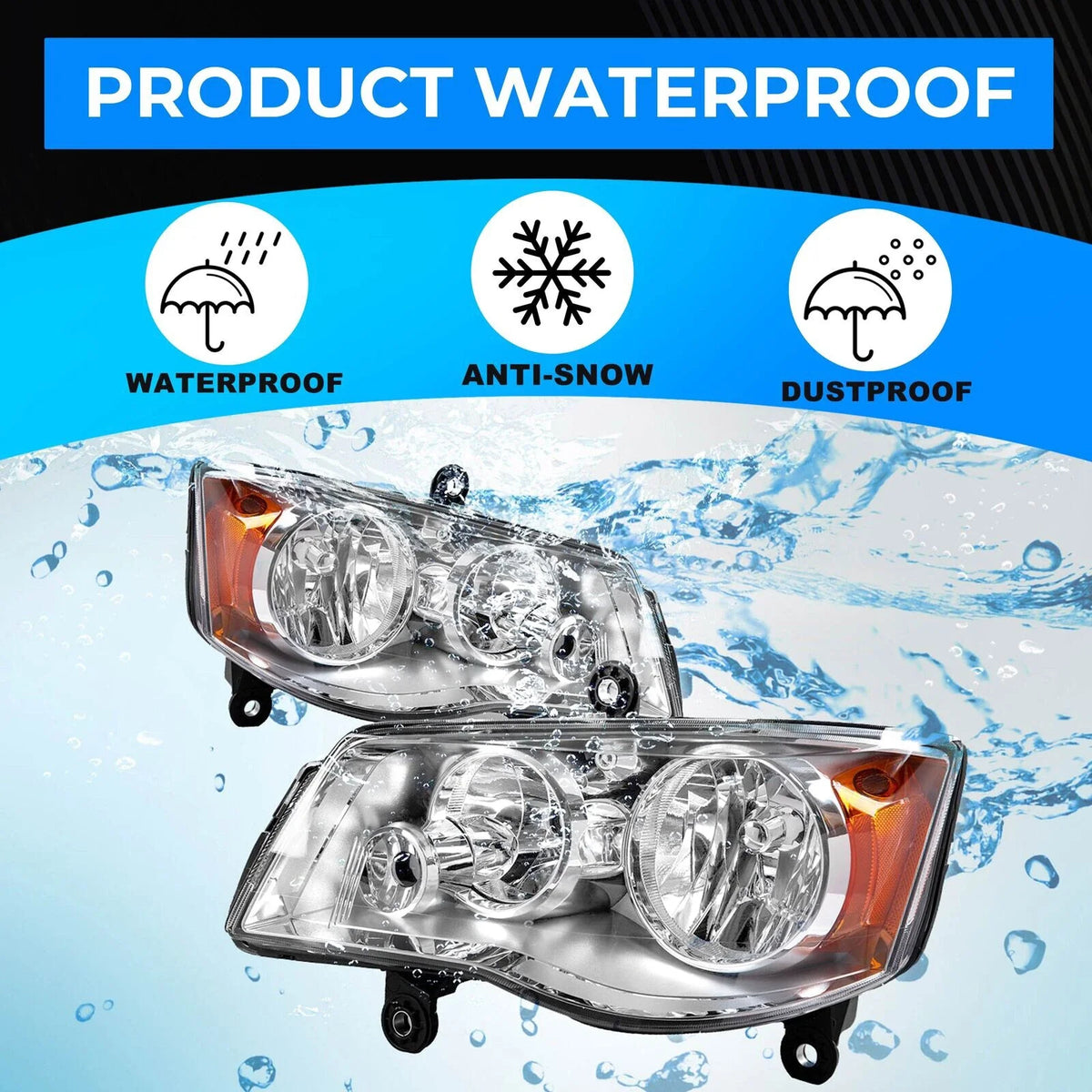 Headlight Set for Town & Country 2008-2016 & Grand Caravan 2011-2019