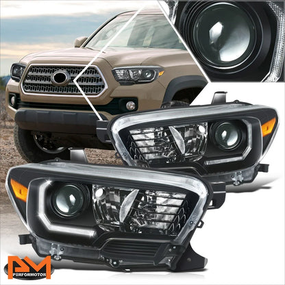 Projector LED Headlights for Toyota Tacoma (2016-2023) Black Housing