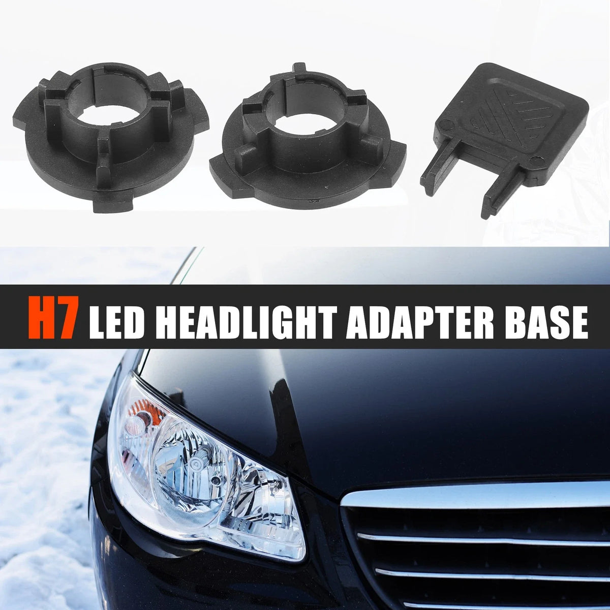 Set of 2 H7 LED Headlight Adapter Bases for Volkswagen Polo 