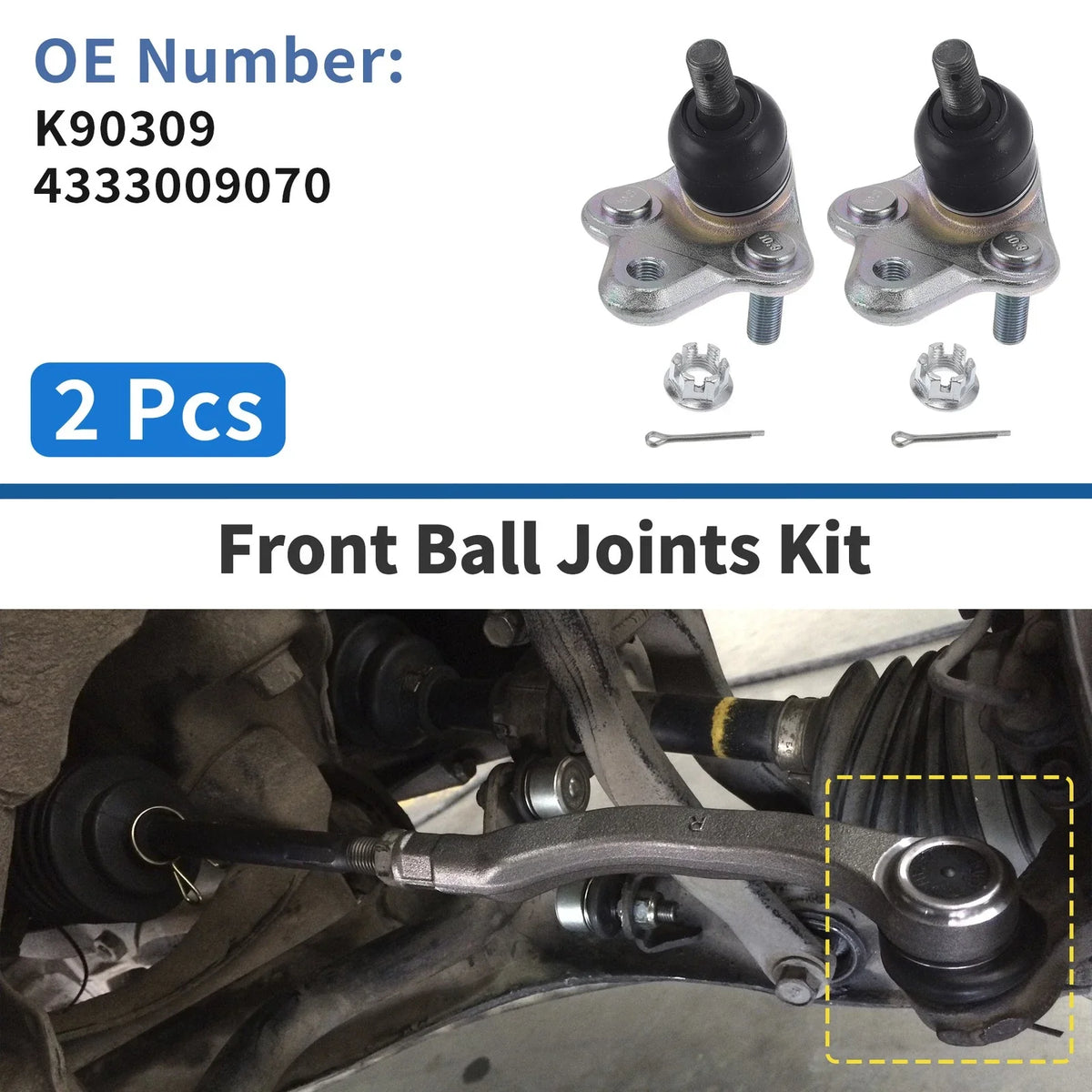 2X Front Lower Ball Joints for Toyota Corolla (1996–2002) K90309/4333009070