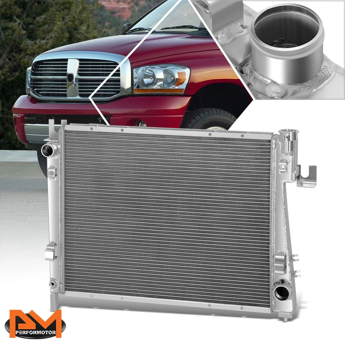 Aluminum Cooling Radiator 3-Row for Dodge Ram 1500/2500/3500 2004-2009