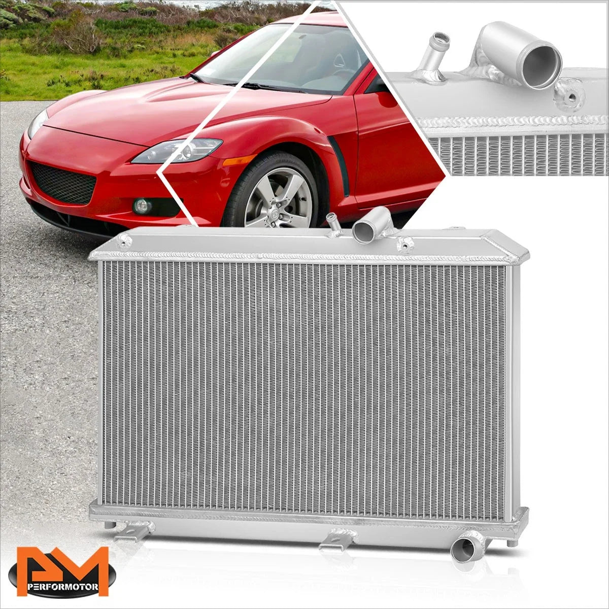 2-Row Radiator for Mazda RX-8 (2004-2011) Aluminum Core 13B-MSP