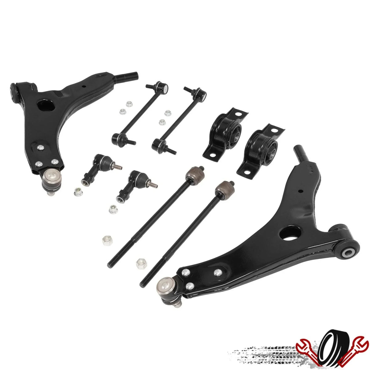 Control Arm Kit with Tie Rod Ends & Sway Bar Links for Ford Focus (2006–2011)