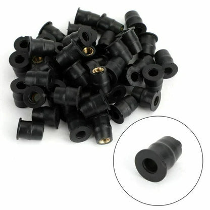 50x Rubber Well Nut 10-32 M5 for Windscreen & Fairing (3/8 Wellnuts)