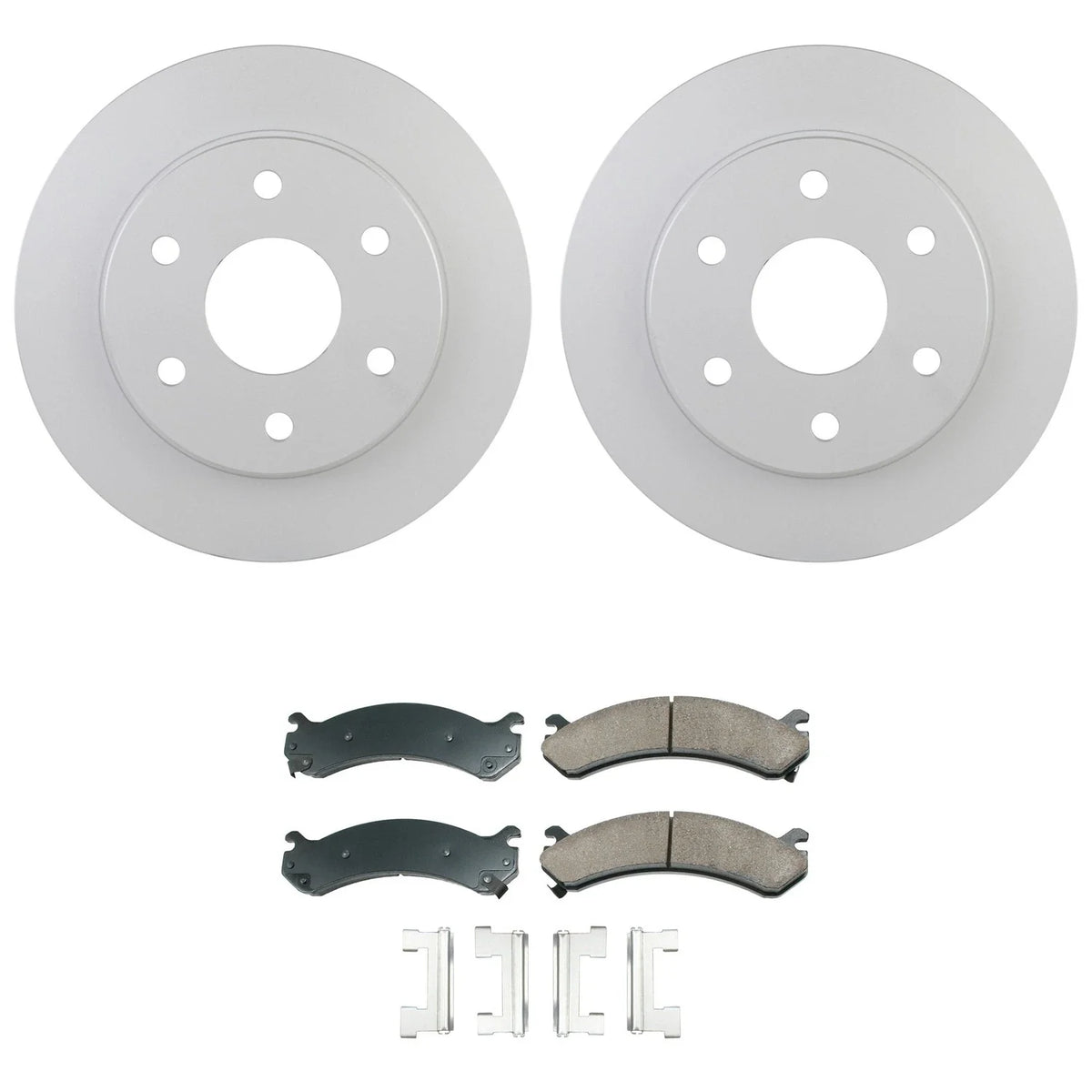Set of 2 Bosch QuietCast Front Rotors & Akebono ProACT Pads for Sierra 1500