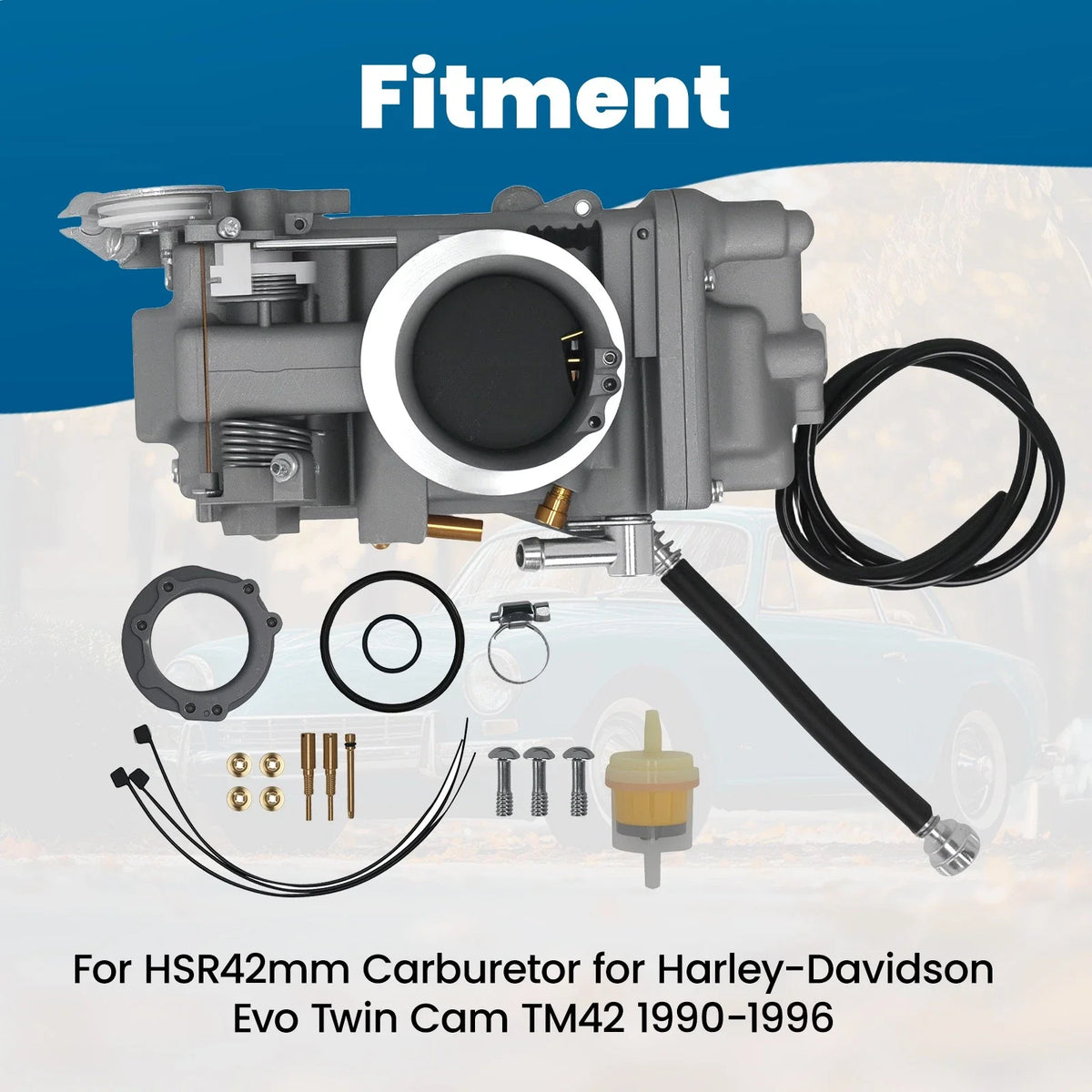 42mm Carb Carburetor for Harley-Davidson Evo Twin Cam (1990–1996) TM42-6 HSR42