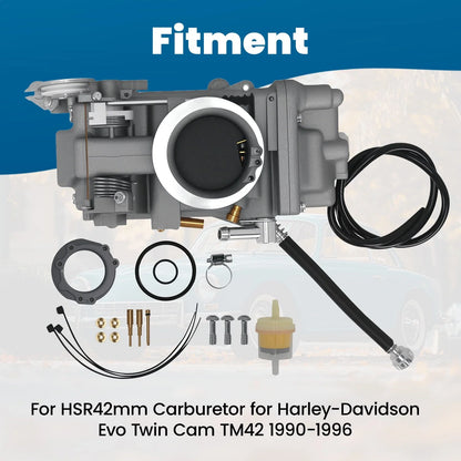 42mm Carb Carburetor for Harley-Davidson Evo Twin Cam (1990–1996) TM42-6 HSR42