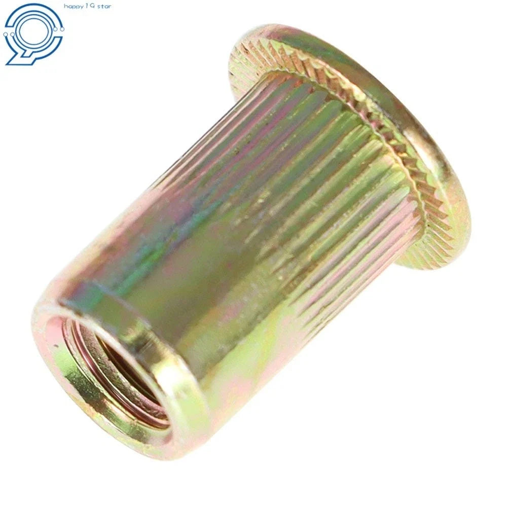 Flat Head M6 Rivet Nutserts - 100 Pack Threaded Insert Nuts