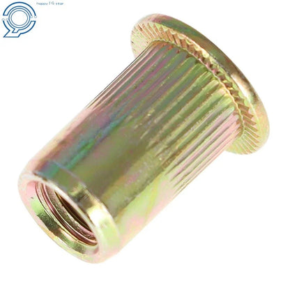 Flat Head M6 Rivet Nutserts - 100 Pack Threaded Insert Nuts