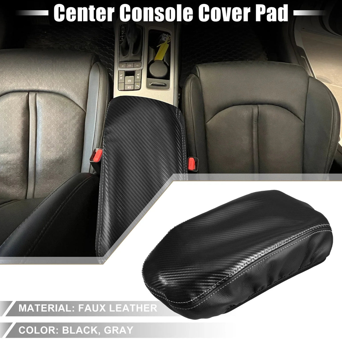 Center Console Pad for Kia Optima (2016–2020) Carbon Fiber Pattern Black