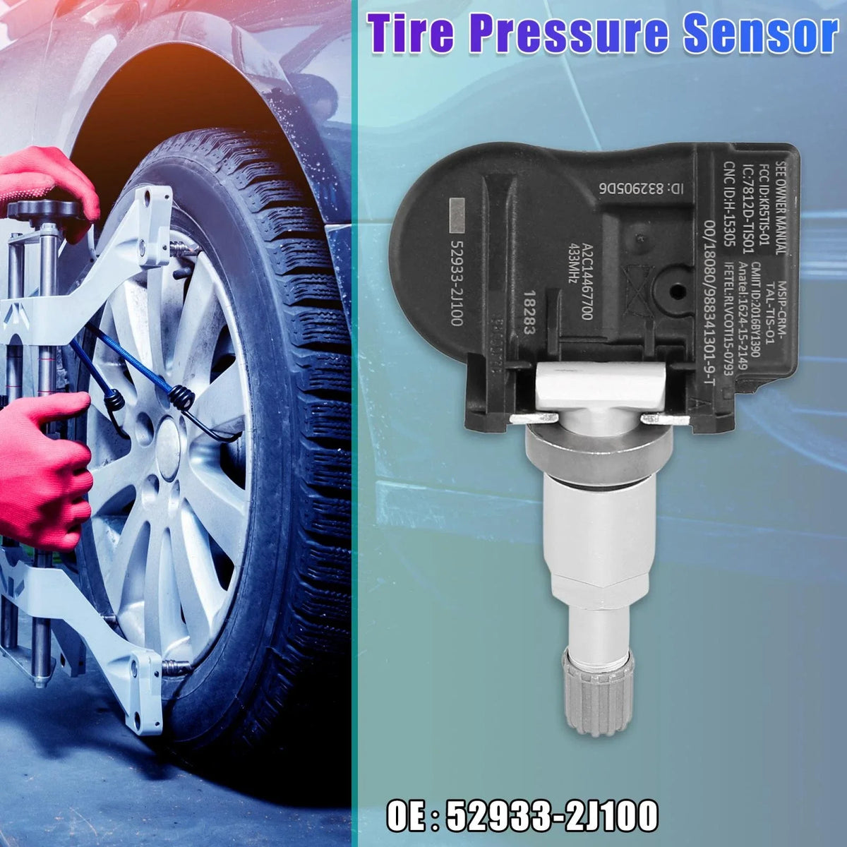 TPMS Sensor 433MHz 52933-2J100 for Kia Rio (2018–2020)