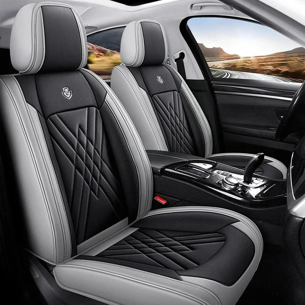 Leather Seat Set (Full) for Toyota 5-Seater - Black & Gray