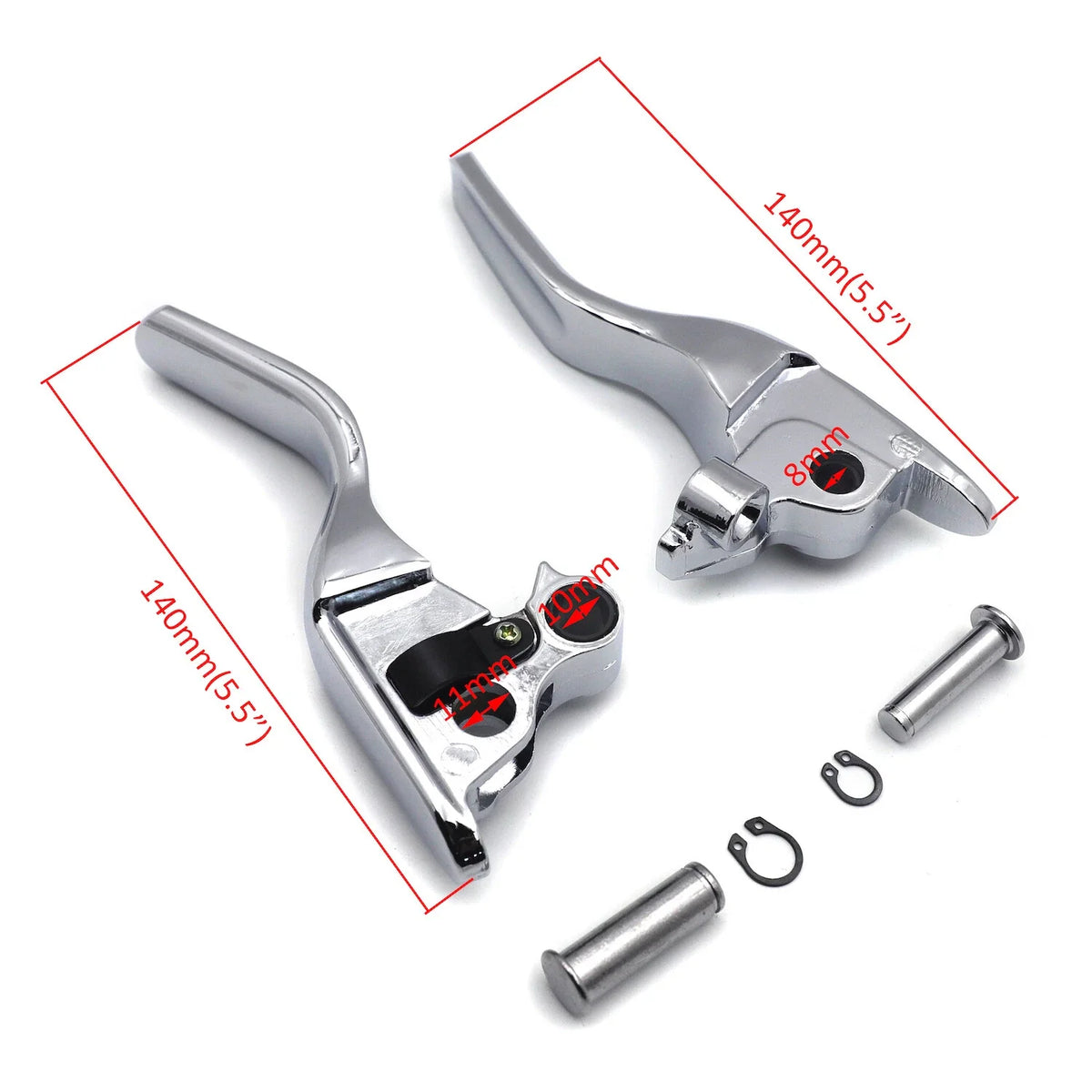 Brake Clutch Levers Set - Chrome Smooth for Harley Trike 2008-2013