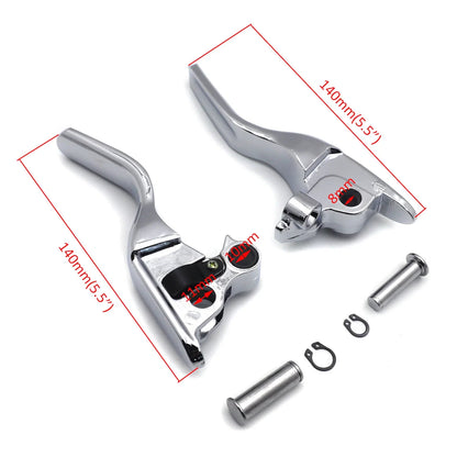 Brake Clutch Levers Set - Chrome Smooth for Harley Trike 2008-2013