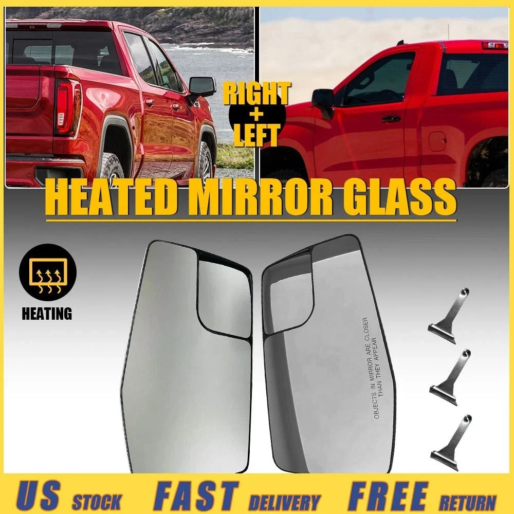 2pcs Mirror Glass with Spotter Lens for Silverado Sierra 1500 (2019–2023)