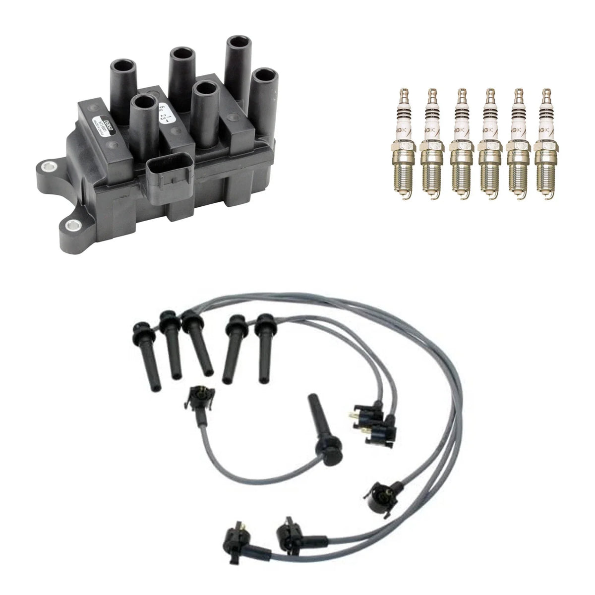 Set of 6 Denso Ignition Coil Wires & NGK Iridium Spark Plugs for MPV 2.5 V6 (2000)
