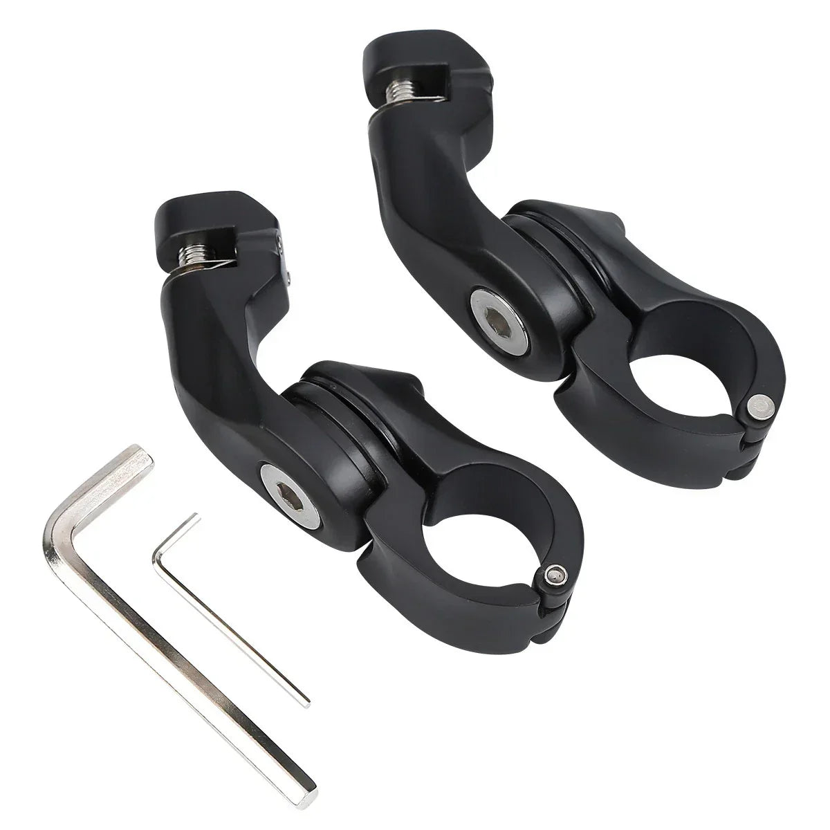 Short Angled Foot Peg Mounts 1-1/4" Matte Black for Harley