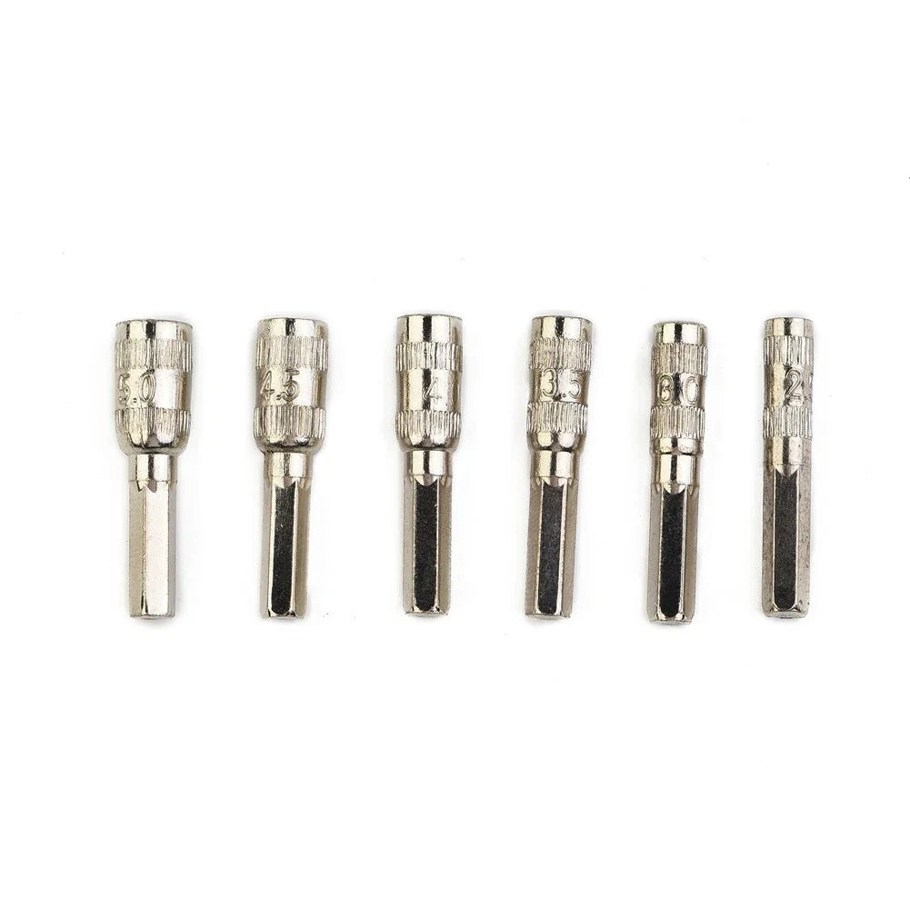Set of 6 Hex Socket 6 Point Driver Tools for Automotive Use