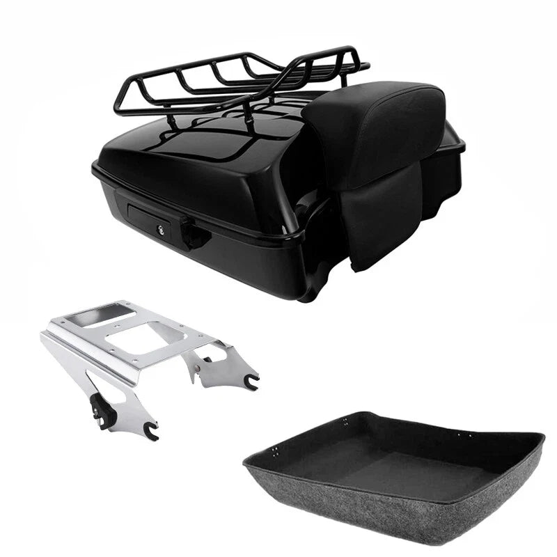 Chopped Trunk Backrest Mount Rack for Harley Road Street Glide 2009-2013