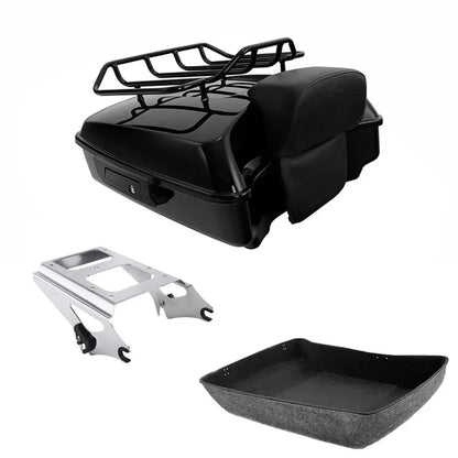 Chopped Trunk Backrest Mount Rack for Harley Road Street Glide 2009-2013