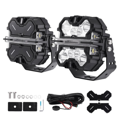252W 7 Inch Square LED Offroad Lights for All Universal Vehicles